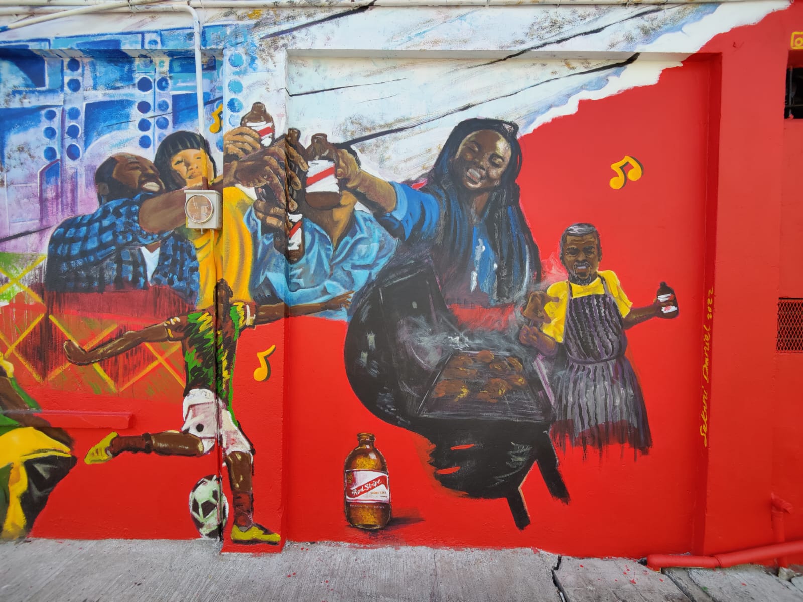 Red Stripe Mural - 09 Media